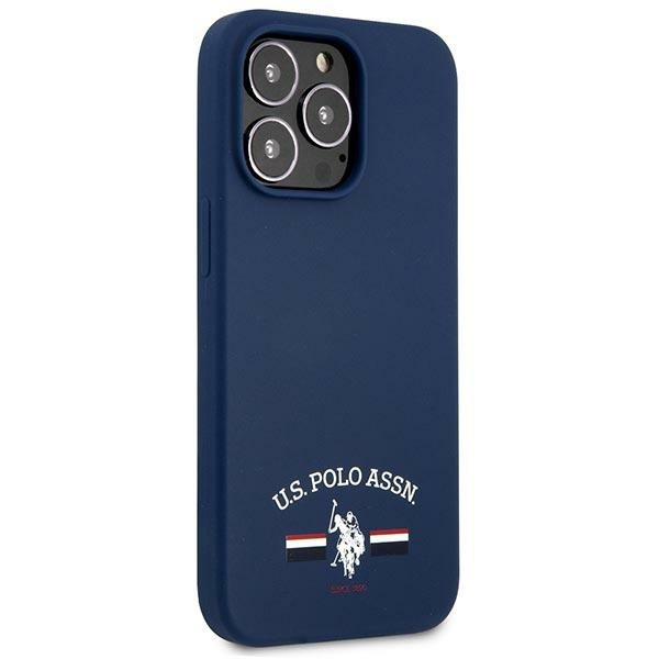 Etui U.S. Polo Assn. Silicone Collection na iPhone 13 Pro Max - granatowe