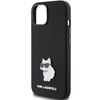 Etui Karl Lagerfeld Silicone Choupette Metal Pin na iPhone 15 Plus / 14 Plus - czarne