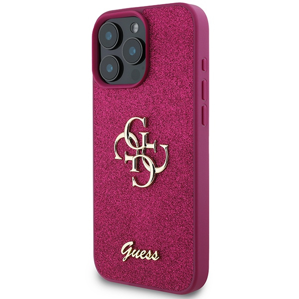 Guess GUHCP16LHG4SGU iPhone 16 Pro 6.3"fioletowy/purple hardcase Glitter Script Big 4G