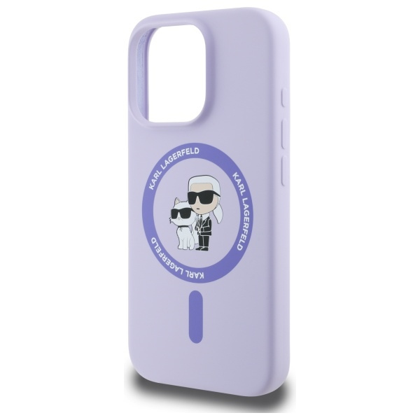 Karl Lagerfeld KLHMP16LSCMKCRHU iPhone 16 Pro fioletowy/purple HC MagSafe Silicone KC Heads Ring