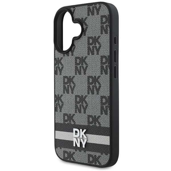 DKNY DKHCP16SPCPTSSK iPhone 16 6.1"6.1" czarny/black hardcase Checkered Pattern & Printed Stripes