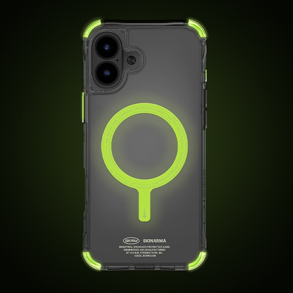 Skinarma etui Saido iPhone 16 Plus 6.7"   Magnetic Charging zielony/green (niteglow)
