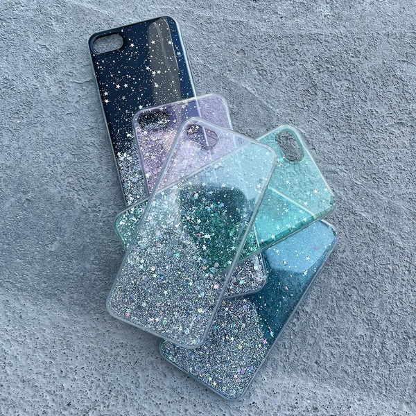 Star Glitter etui pokrowiec do iPhone 13 mini błyszcząca brokatowa obudowa czarny