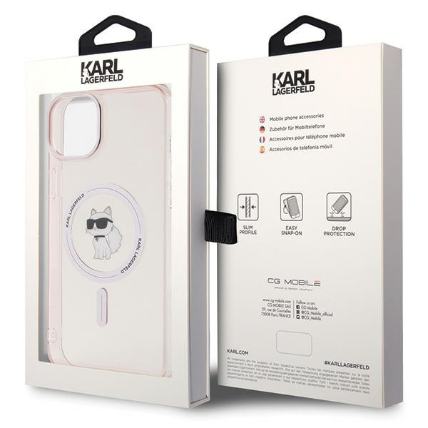 Etui Karl Lagerfeld IML Choupette MagSafe na iPhone 15 Plus - różowe