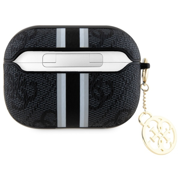 Guess GUAP2P4RPSK AirPods Pro 2          (2022/2023) cover czarny/black 4G Printed Stripes Charm