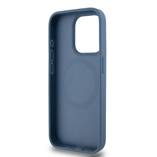 DKNY DKHMP15LPSHRPSB iPhone 15 Pro6.1" niebieski/blue hardcase Leather Monogram Pattern Metal Logo MagSafe
