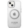Guess GUHMP14MHTRMS iPhone 14 Plus / 15 Plus 6.7" srebrny/silver hard case Metal Outline Magsafe
