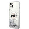 KARL LAGERFELD KLHCP14SLNKHCH IPHONE 14 / 15 / 13 6,1" SREBRNY/SILVER HARDCASE GLITTER KARL HEAD