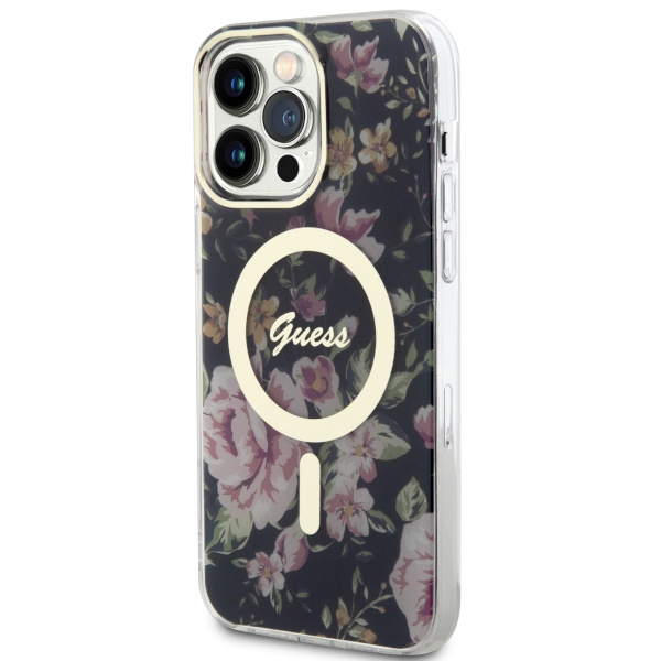Guess GUHMP14XHCFWSK iPhone 14 Pro Max6.7" czarny/black hardcase Flower MagSafe