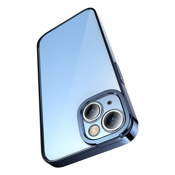 Baseus Glitter Transparent Case and Tempered Glass set for iPhone 14 (blue)