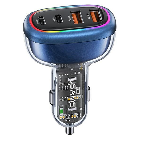 USAMS ŁAD. SAM. 2XUSB-C 2XUSB-A C34 120W FAST CHARGE NIEBIESKI/BLUE CC169CC01 (US-CC169)