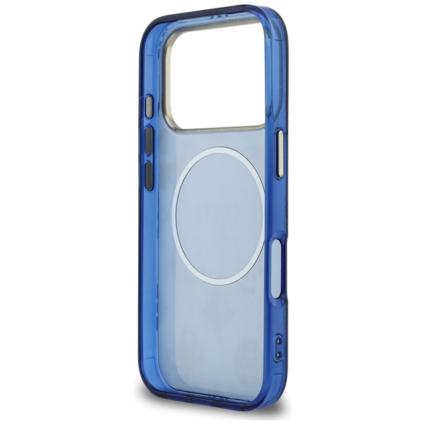 Etui Guess IML Peony Dot MagSafe do      iPhone 17 Pro niebieski