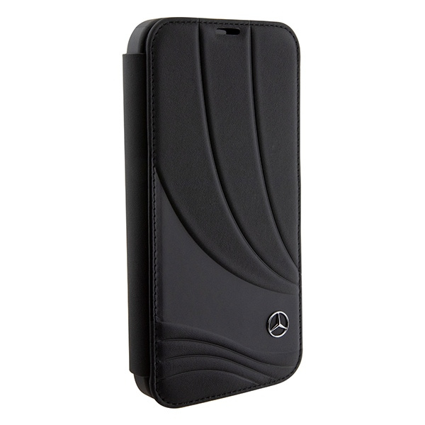 Mercedes MEBKP15L8ROLK iPhone 15 Pro  6.1" czarny/black bookcase Leather Wave Patern