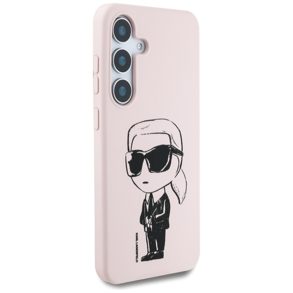 Etui Karl Lagerfeld Silicone Graffiti    Ikonik Printed Logo MagSafe do Samsung Galaxy S25 różowy