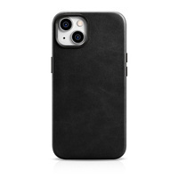 iCarer Oil Wax Premium Leather Case skórzane etui iPhone 14 magnetyczne z MagSafe czarny (WMI14220701-BK)