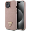 Guess GUHCP15SPCRTHCP iPhone 15 / 14 / 13 6.1" różowy/pink hardcase Croco Triangle Metal Logo