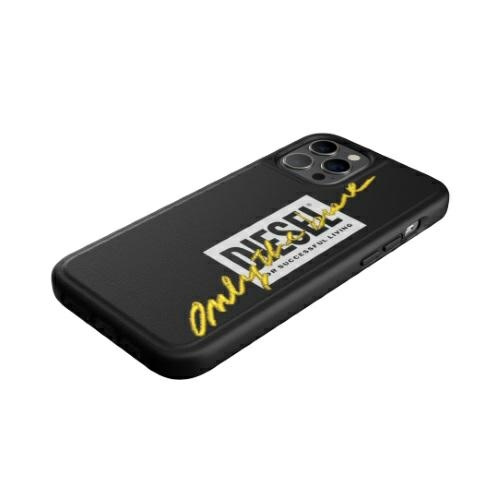 Diesel Moulded Case Embroidery iPhone12 Pro Max czarno-limonkowy/black-lime 42508
