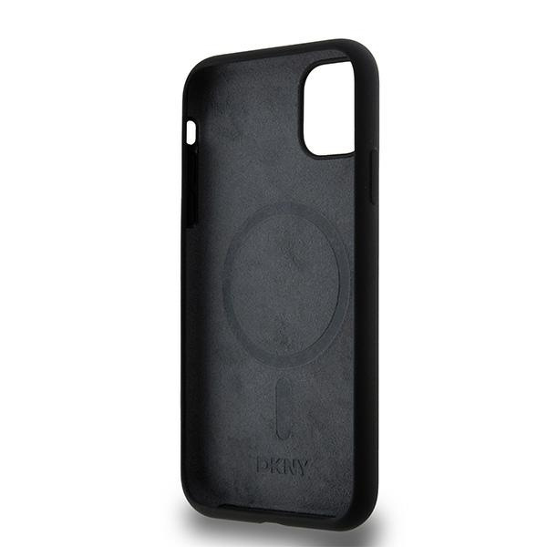 DKNY DKHMN61SNYACH iPhone 11 / Xr 6.1"czarny/black hardcase Liquid Silicone White Printed Logo MagSafe