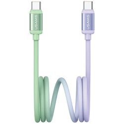 Kabel USAMS Bicolor Series SJ756 PD 60W USB-C/USB-C 1.2m zielono fioletowy