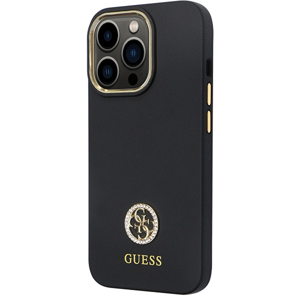 Guess GUHCP13XM4DGPK iPhone 13 Pro Max6.7" czarny/black hardcase Silicone Logo Strass 4G