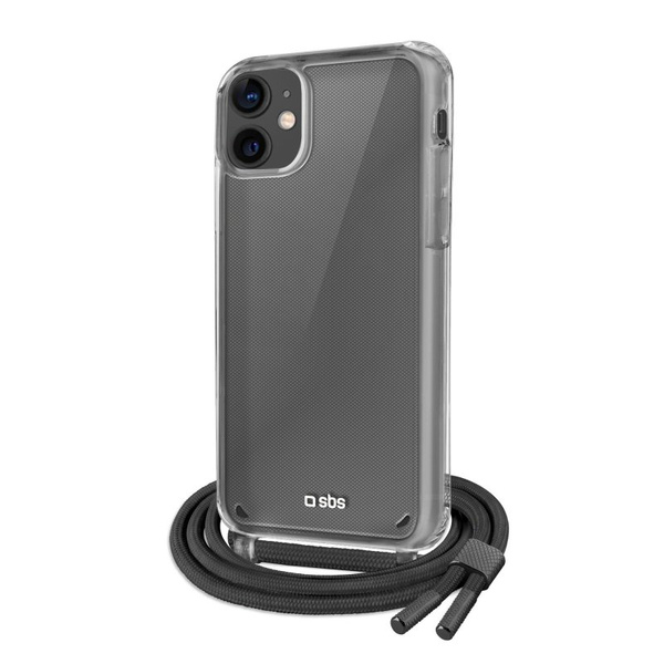 SBS Necklace Case Black with coloured strap, for iPhone 12/12 Pro