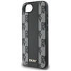 Etui DKNY Leather Checkered Mono Pattern MagSafe do iPhone 16e czarny