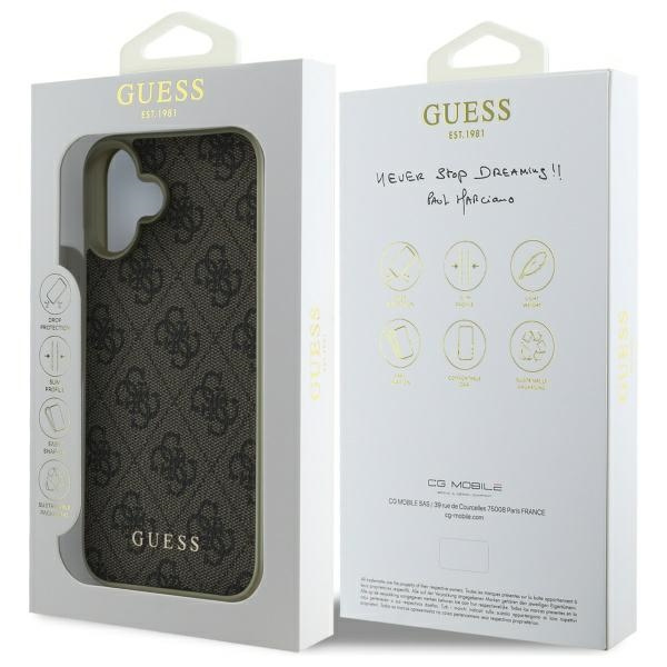 Guess GUHCP16SGF4GBR iPhone 16 6.1"      brązowy/brown hardcase 4G Charms Collection