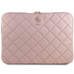 Guess Sleeve GUCS16ZPSQSSGP 16"różowy/pink Quilted 4G