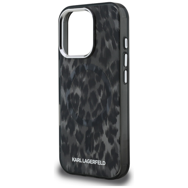 Etui Karl Lagerfeld IML Leopard Pattern  MagSafe do iPhone 16 Pro Max czarny