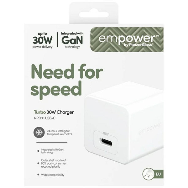 Ładowarka sieciowa empower by            PanzerGlass Turbo 30W USB-C srebrno-czarny