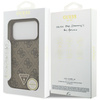 Etui Guess Leather 4G Triangle Strass    MagSafe do iPhone 17 Pro brązowy