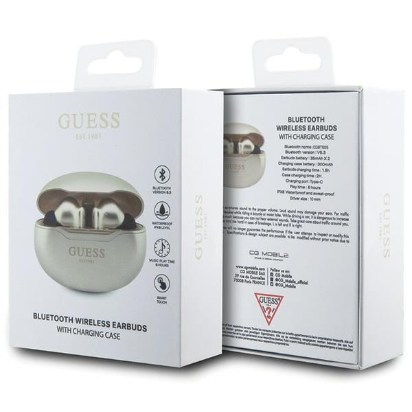 Guess słuchawki Bluetooth GUTWST50EDTWS + stacja dokująca złoty/gold Classic EST