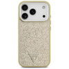 Etui Guess Glitter Triangle Logo MagSafe do iPhone 17 Pro złoty
