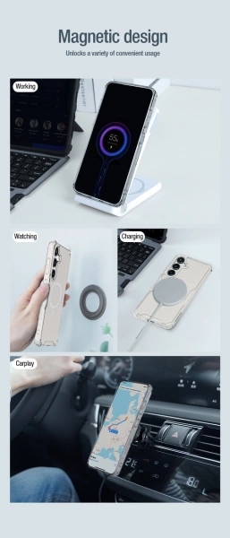 Nillkin Nature Pro armored case with a magnetic ring for Samsung Galaxy S24 - white