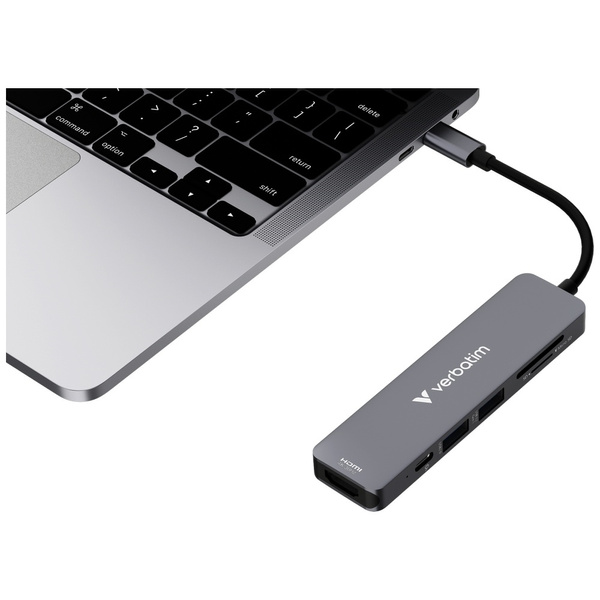 Adapter Hub Verbatim USB-C/HDMI/USB-A    3.2/USB-A 2.0/SD/microSD aluminiowy 32156