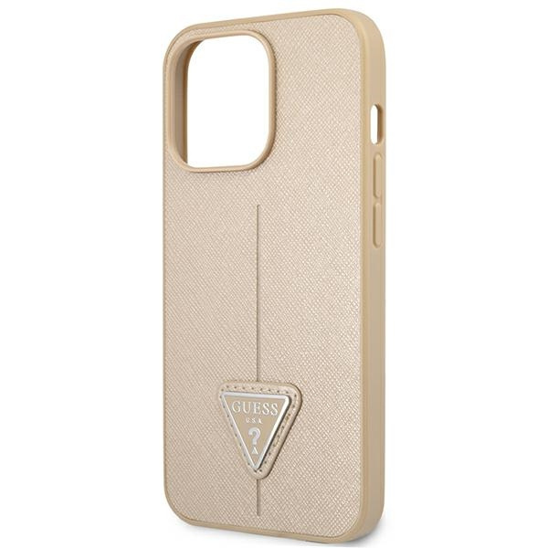 Guess GUHCP14XPSATLE iPhone 14 Pro Max 6,7" beżowy/beige hardcase SaffianoTriangle Logo