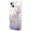 Guess GUHCP14MLFLSU iPhone 14 Plus / 15 Plus 6.7" fioletowy/purple hardcase Flower Liquid Glitter