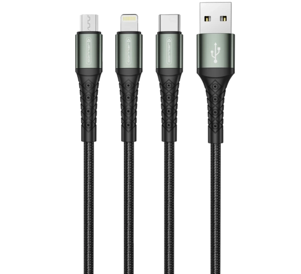 JELLICO kabel B11 3w1 3.1A 1.2M Czarny