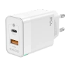 JELLICO wall charger C107 GaN PD 45W 1xUSB-C + 1xUSB QC3.0 White