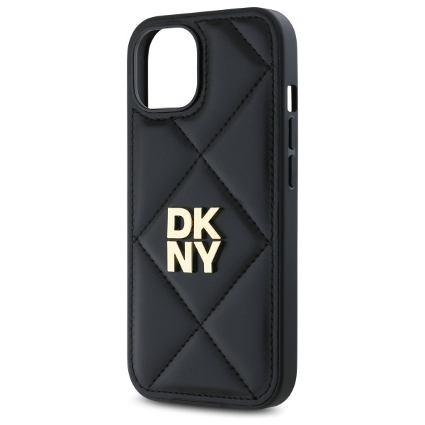 DKNY DKHCP15SPQDSLK iPhone 15 6.1"       czarny/black Quilted Stack Logo