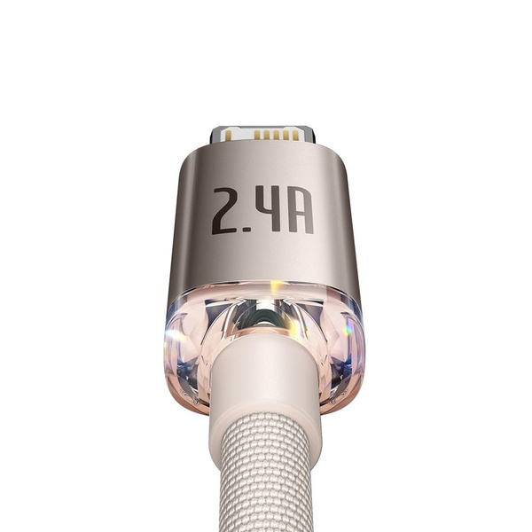 Baseus kabel Crystal Shine USB - Lightning 2,0 m 2,4A różowy