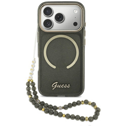 Etui Guess IML Glitters Script Strap     MagSafe do iPhone 17 Pro czarny