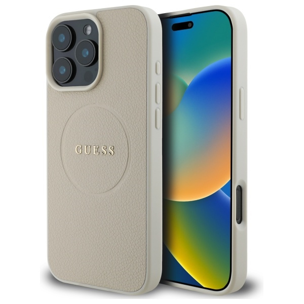 Guess GUHMP16XPGHSMME iPhone 16 Pro Max6.9" beżowy/beige hardcase Grained Ring MagSafe