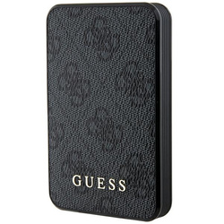 Guess Powerbank 15W GUPB5LP4GEGK5000mAh czarny/black 4G Leather Metal Logo