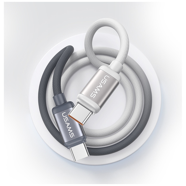 Kabel USAMS Bicolor Series SJ756 PD 60W  USB-C/USB-C 1.2m czarno biały
