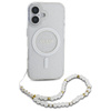 Guess GUHMP16MHGCRELST iPhone 16 Plus6.7" przeźroczysty/transparent hardcase IML Glitter With Pearl Strap MagSafe