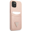 Guess GUHCP13MPSATPP iPhone 13 / 14 / 156.1" różowy/pink hardcase SaffianoTriangle Logo Cardslot
