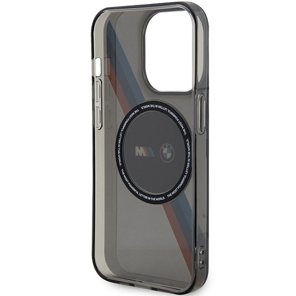 Case BMW BMHMP14XHDTK iPhone 14 Pro Max 6.7" grey/grey hardcase Tricolor Stripes MagSafe