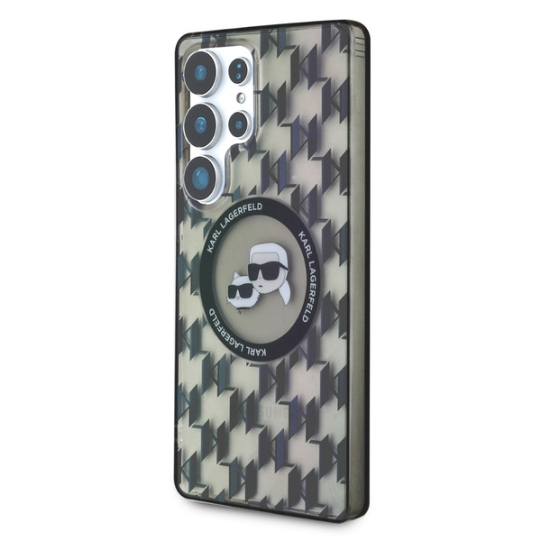 Etui Karl Lagerfeld Button Karl &        Choupette Heads On KL Pattern MagSafe do Samsung Galaxy S25 Ultra czarny