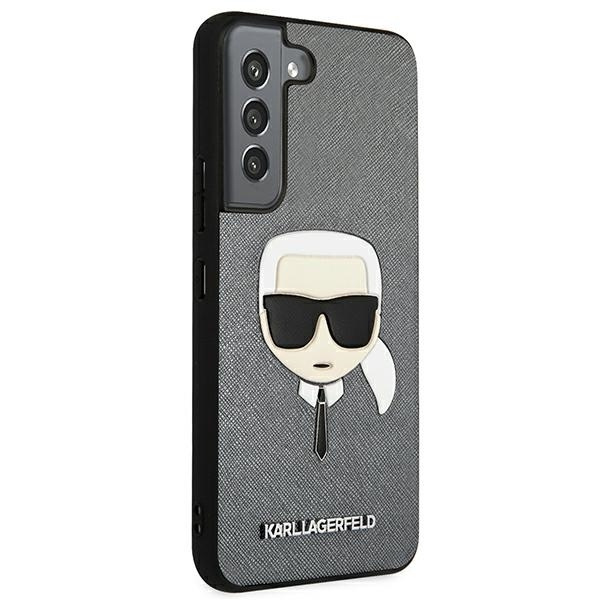 KARL LAGERFELD KLHCS22SSAKHSL S901 S22 SREBRNY/SILVER HARDCASE SAFFIANO IKONIK KARL`S HEAD
